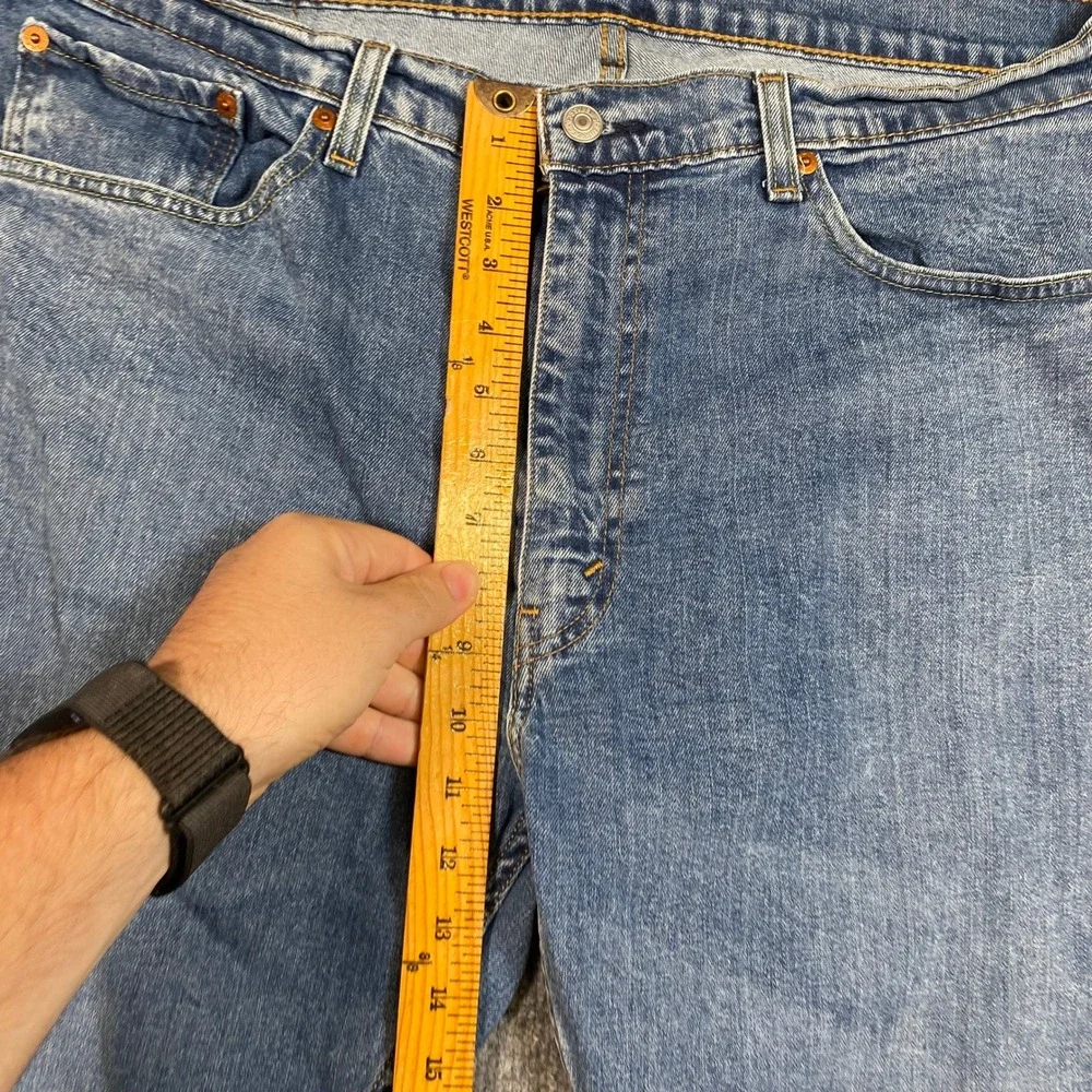 Levis 505 Mens Regular Fit Straight Leg Medium Wash Blue Denim Jeans 36x32